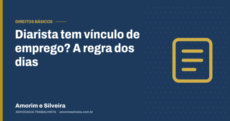 Diarista tem vínculo de emprego? A regra dos dias