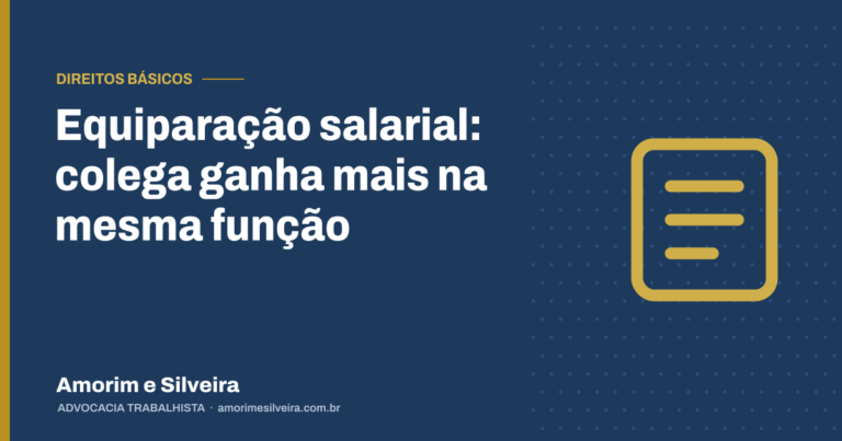 Equiparação salarial: colega ganha mais na mesma função