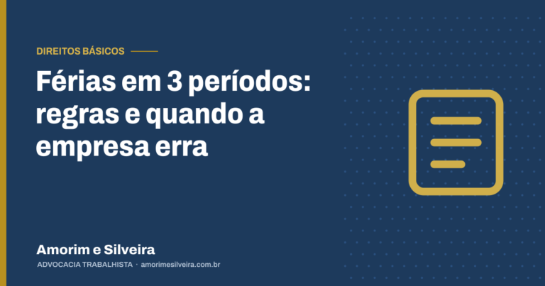 Férias em 3 períodos: regras e quando a empresa erra